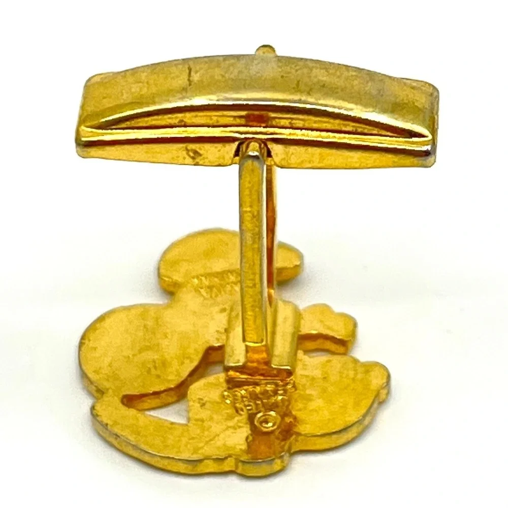 Vintage Snoopy Cufflink Tie Tack Set‎ Enamel Gold Tone Peanuts Character Comic